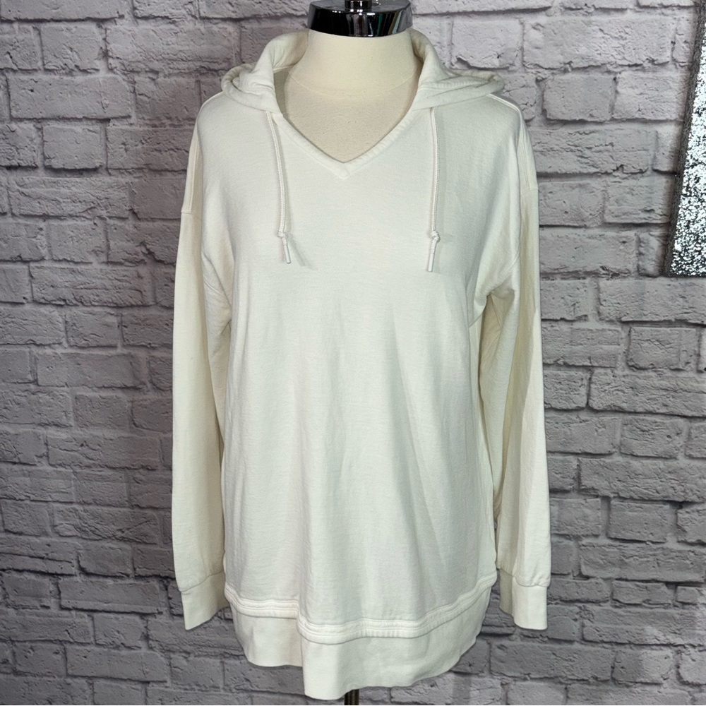 Athleta Sundown Alliance Hoodie M Magnolia White Soft Organic Cotton - Picture 4 of 11